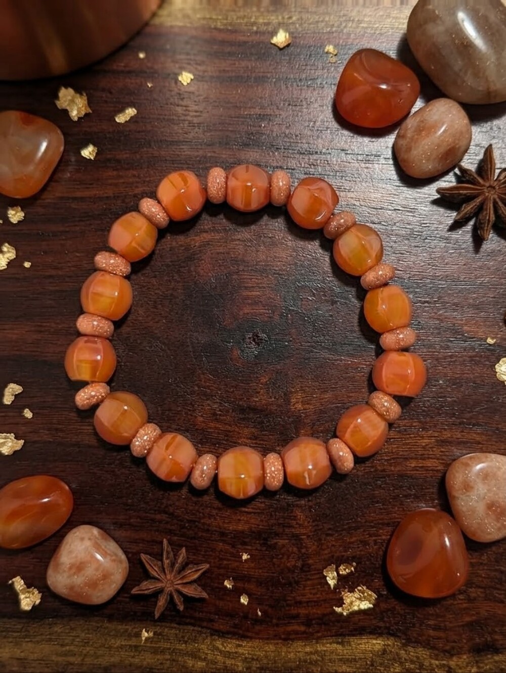Gold Sandstone/Agate Bracelet